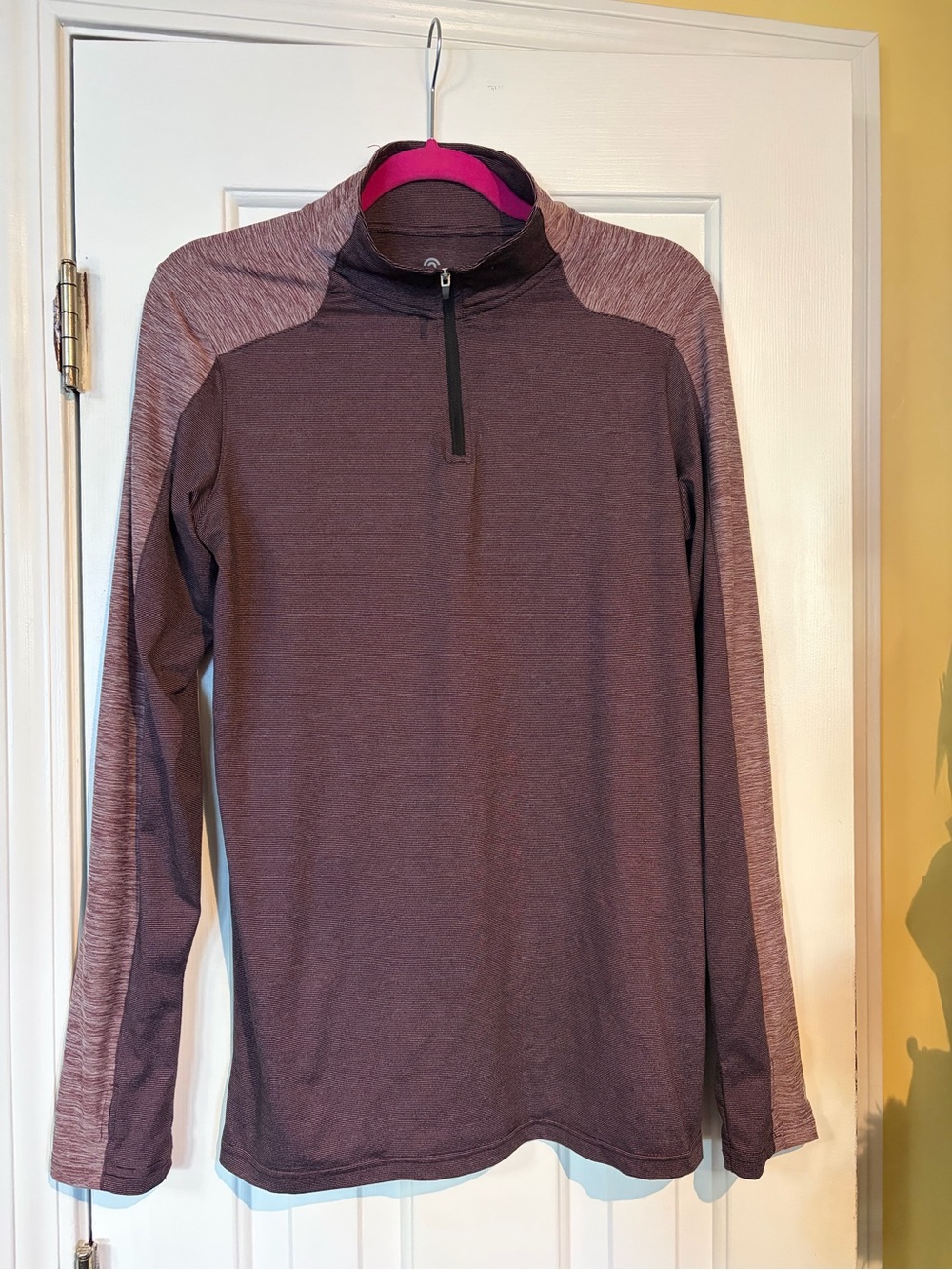 Champion Women's Plum Quarter-Zip Pullover with Heathered Sleeve Detail